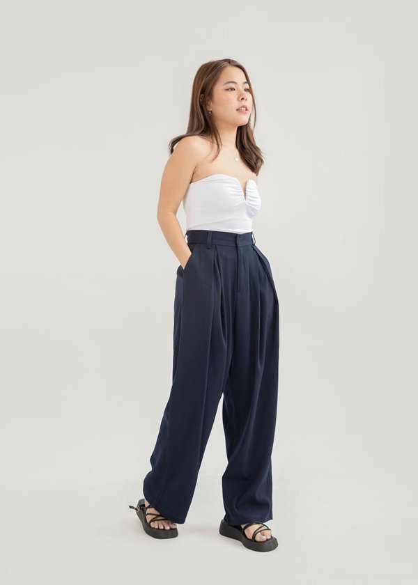 Fantasy Wide Legged Pants in Navy #6stylexclusive