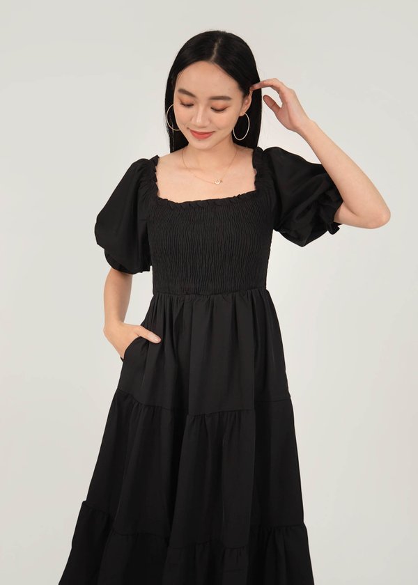 Renaissance Puffy Tier Dress in Black #6stylexclusive