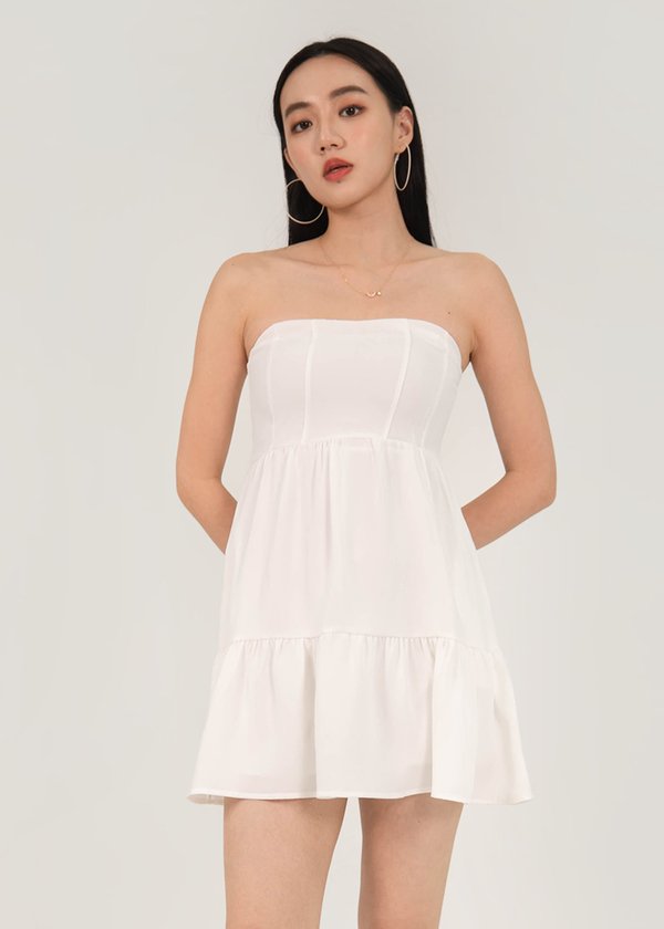 Afterall Corset Babydoll Dress in White #6stylexclusive