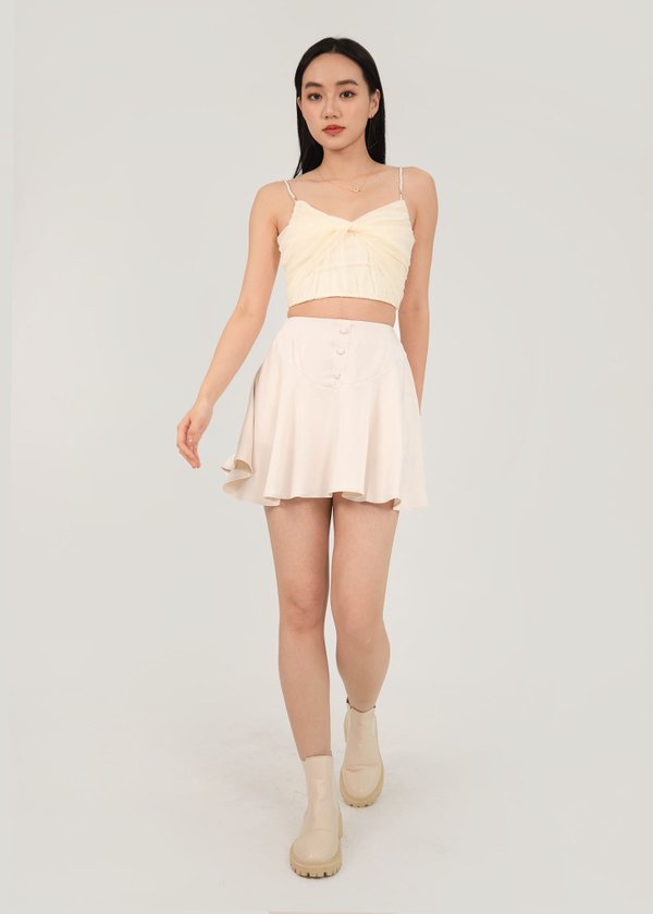 Well Wishes Mini Flare Skorts in Champagne #6stylexclusive