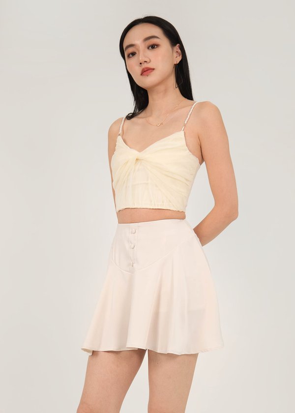 Bejeweled Twisted Mesh Top in Soft Yellow #6stylexclusive