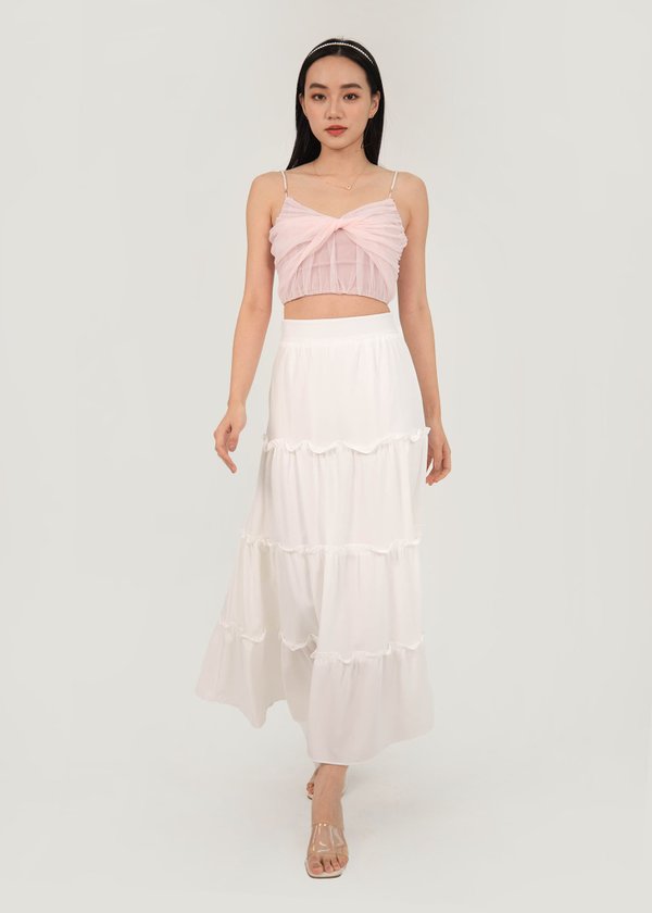 Dior Maxi Tier Skirt in White #6stylexclusive