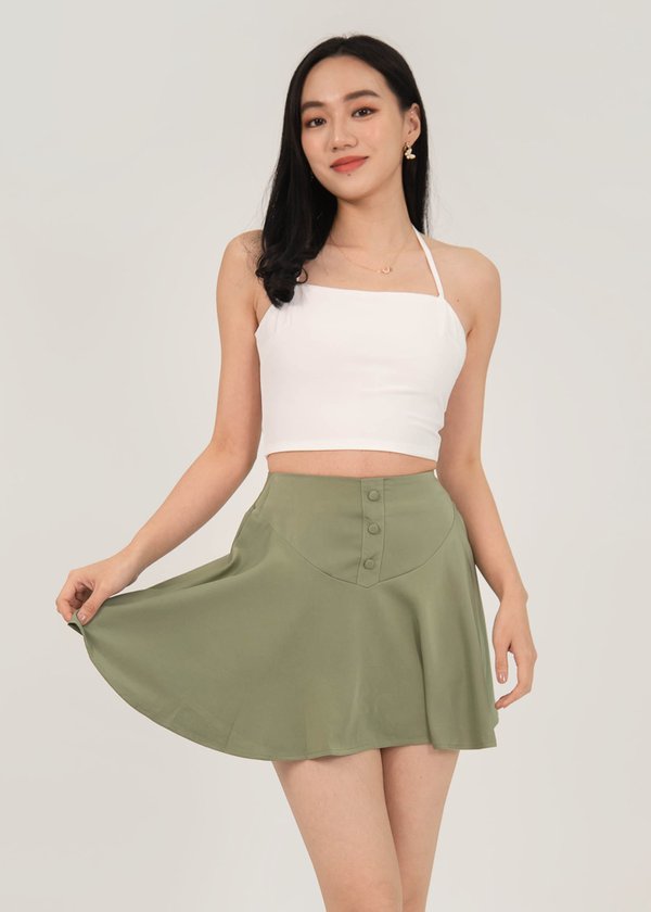 Well Wishes Mini Flare Skorts in Pistachio Green #6stylexclusive