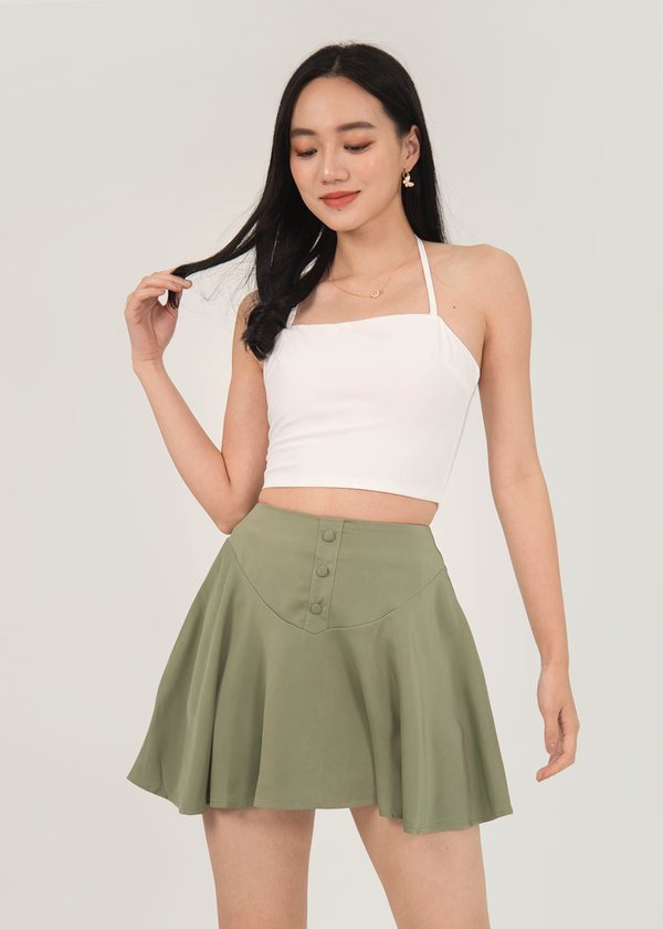 Well Wishes Mini Flare Skorts in Pistachio Green #6stylexclusive