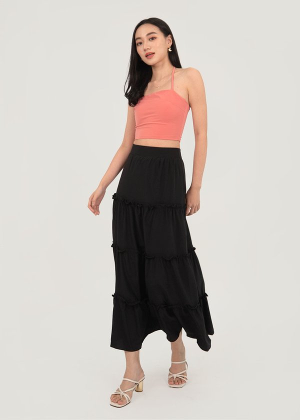 Dior Maxi Tier Skirt in Black #6stylexclusive