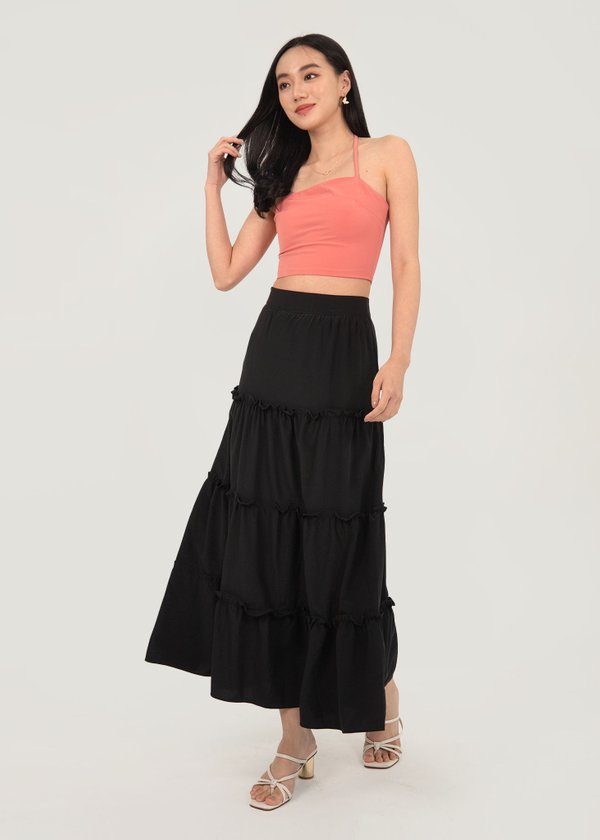 Dior Maxi Tier Skirt in Black #6stylexclusive