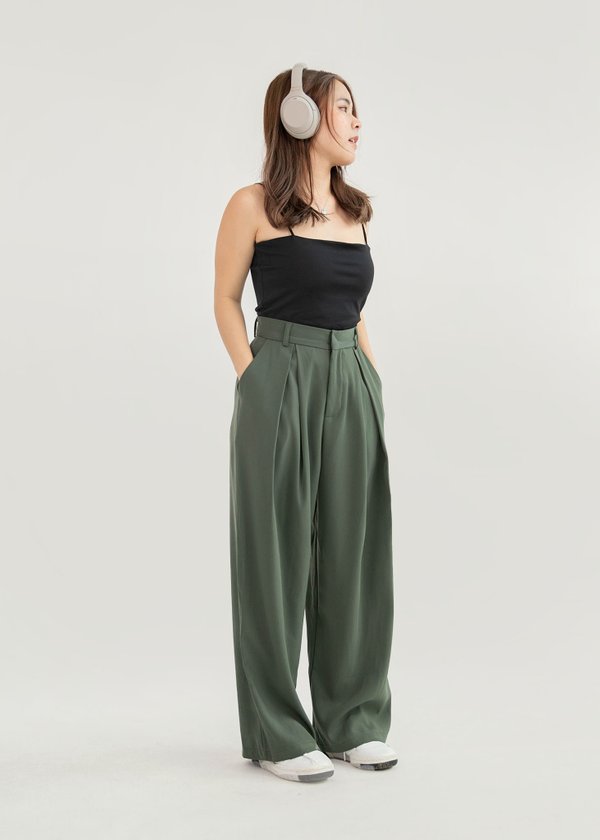 Fantasy Wide Legged Pants in Army Green #6stylexclusive