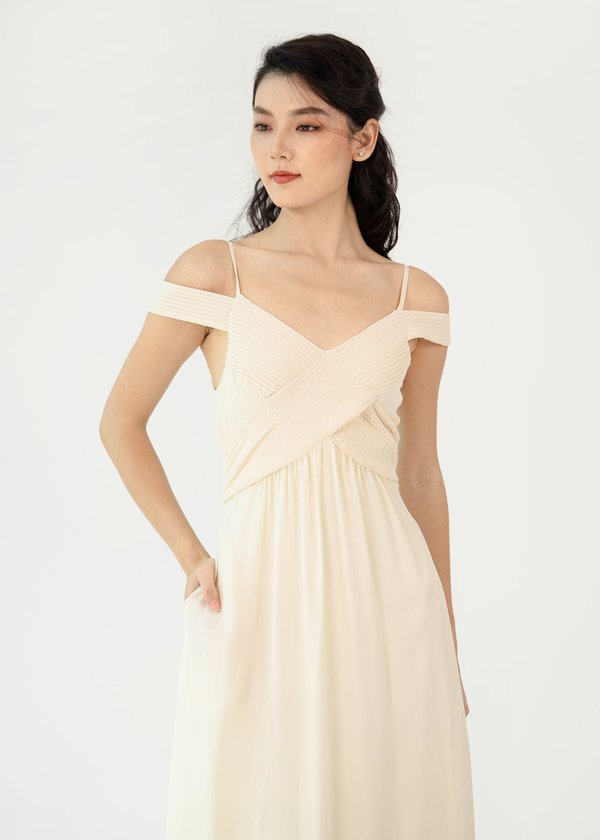 One Romance Pleated Maxi Dress in Cream #6stylexclusive 
