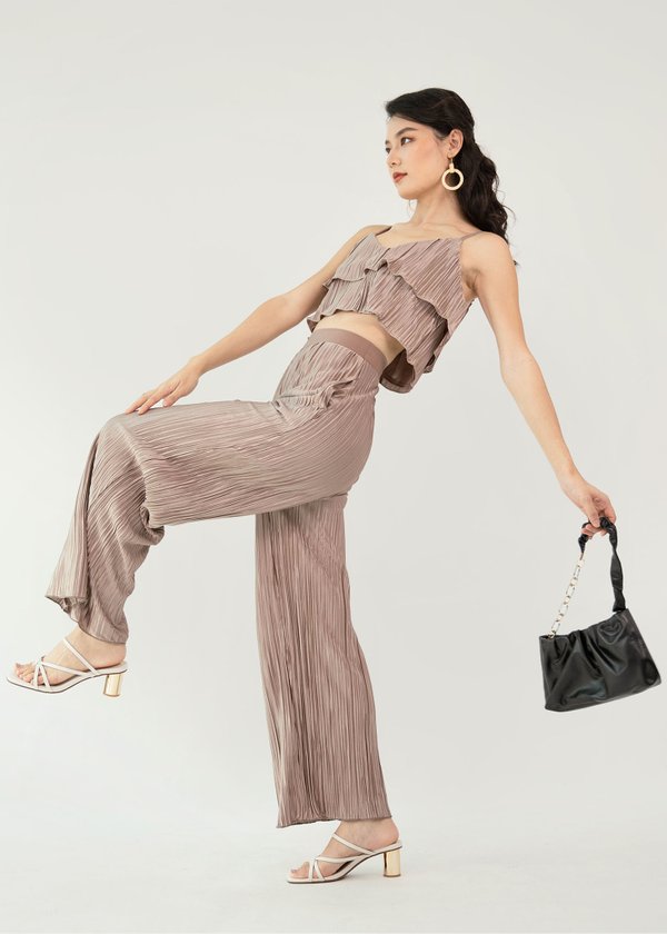 Full of Blessings Pleated Pants in Copper Brown (Non-Petite)