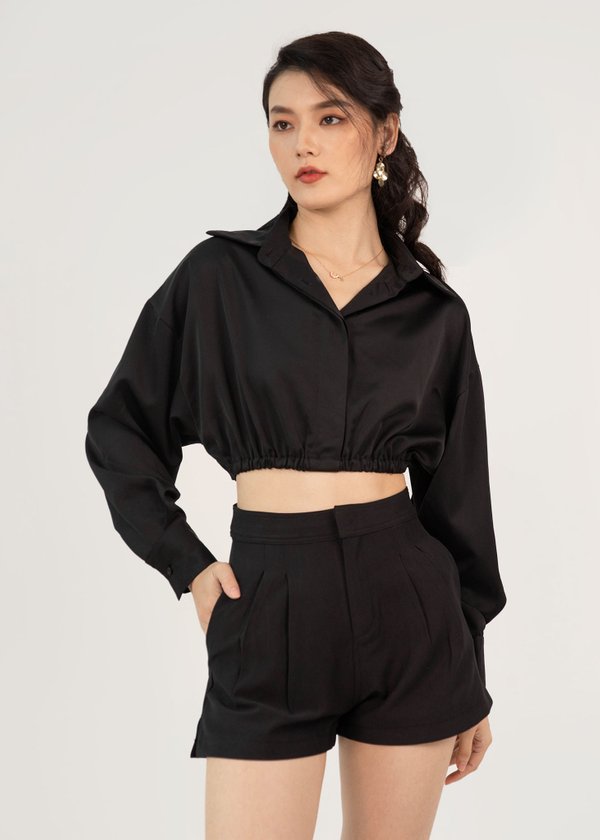 Amplify Collared Top in Black #6stylexclusive