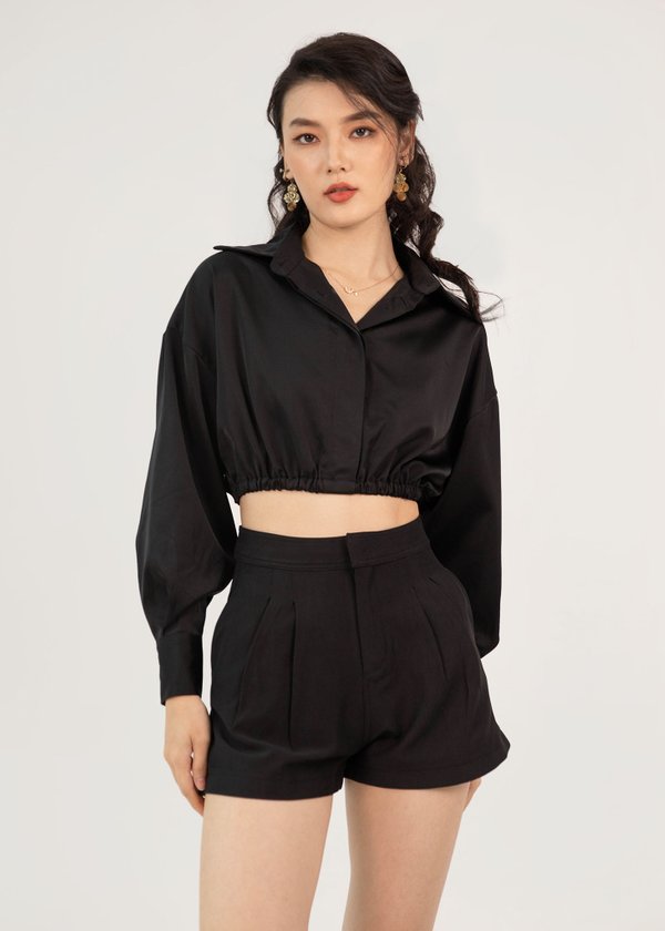 Amplify Collared Top in Black #6stylexclusive