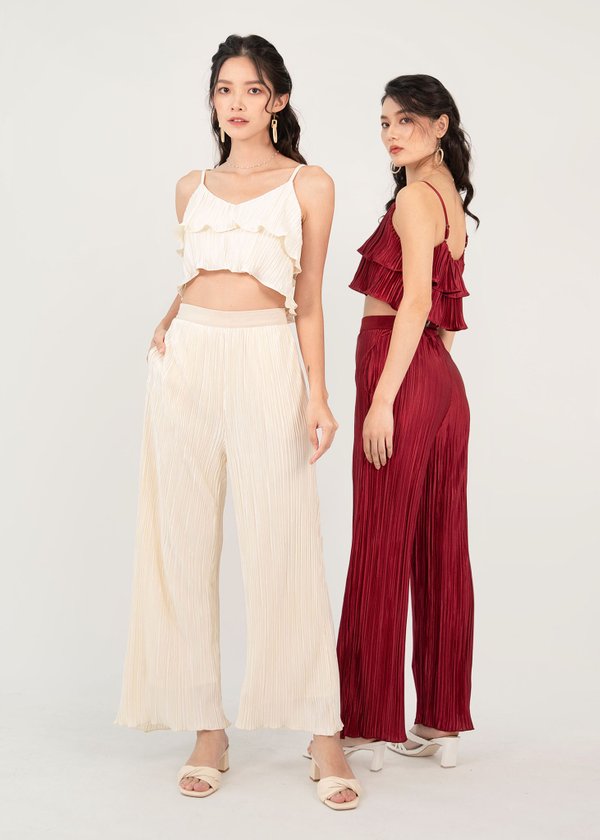 Full of Blessings Pleated Pants in Cream (Non-Petite)