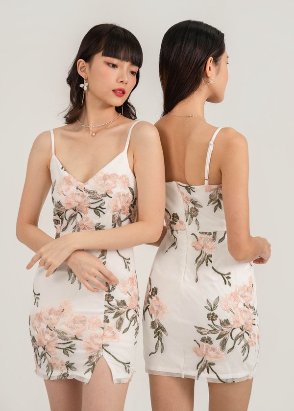 Dear You Floral Embroidered Dress (Petite)