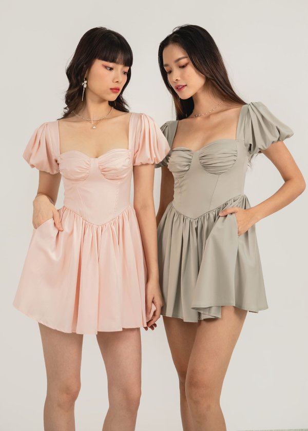 Yours Truly Corset Romper in Sage 